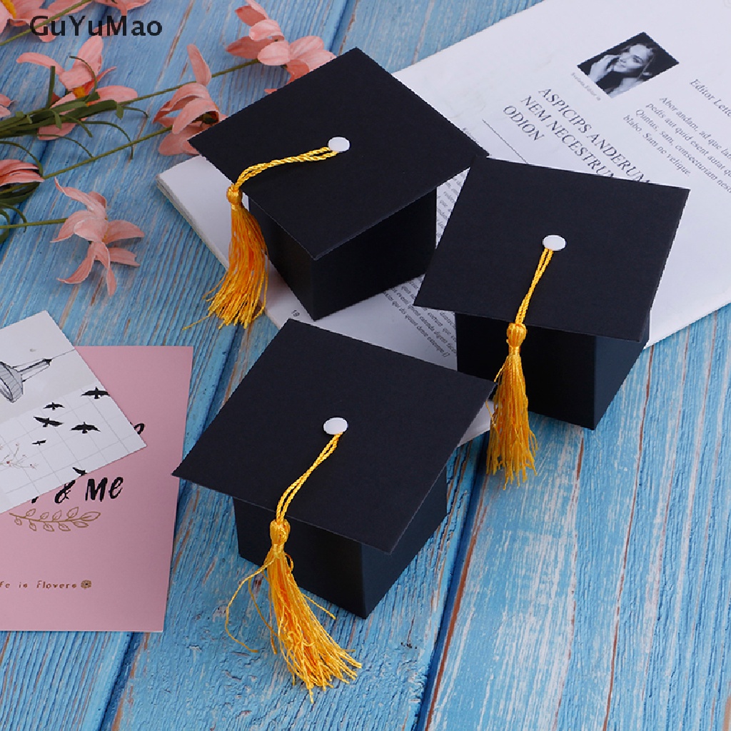 Set 10 hộp đựng kẹo hình mũ tốt nghiệp 2019
