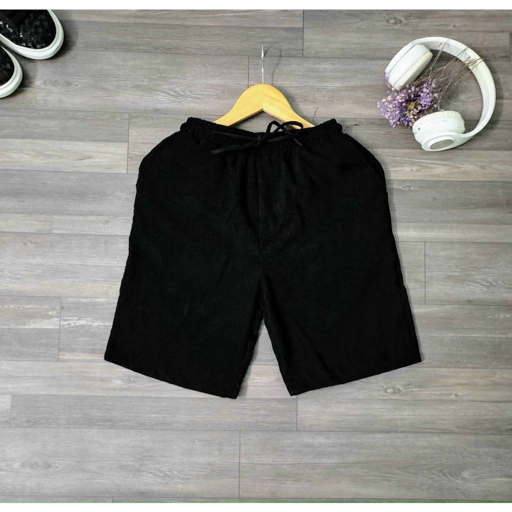 Quần Short Đùi Nhung Tăm Nam Nữ Form Basic Unisex Chất Mát Mẻ, Trẻ Trung