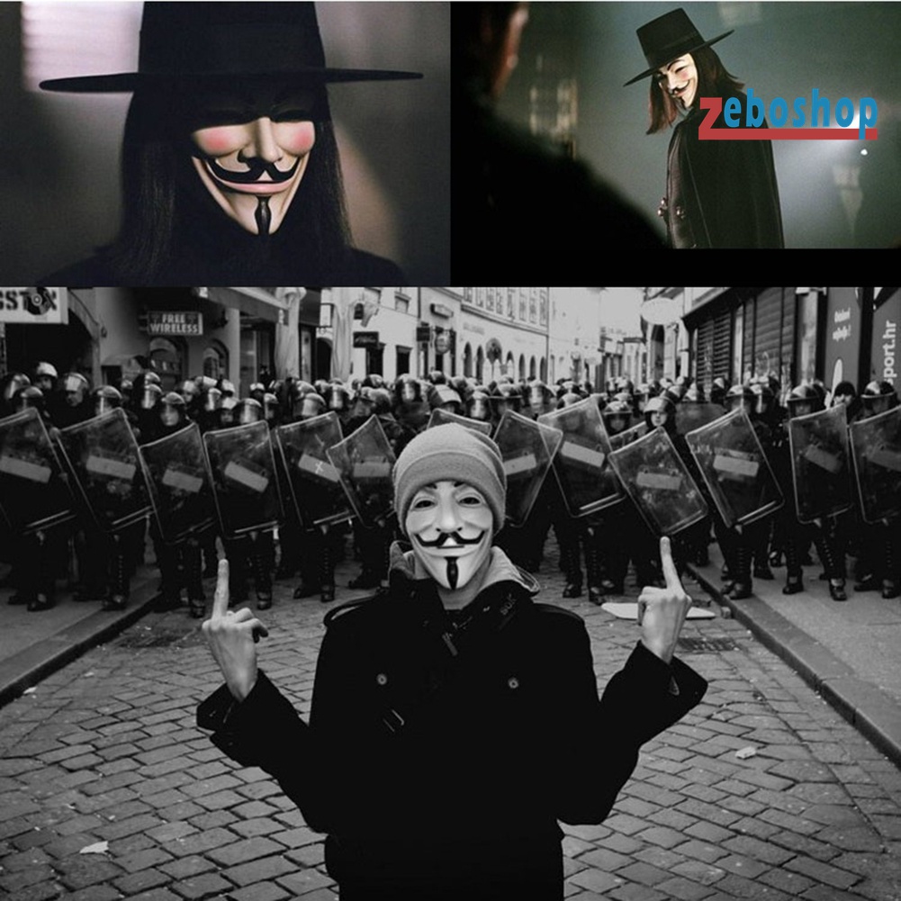 Mặt Nạ Hóa Trang Anonymous Hacker V for Vendetta Master Dịp Halloween