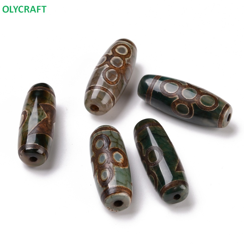 1 Chuỗi Hạt Đá Mã Não Tự Nhiên Hình Oval 18~2 Mắt / Nhiều Họa Tiết 28.5~32x10~12.5mm: 1.5~3mm Làm Trang Sức