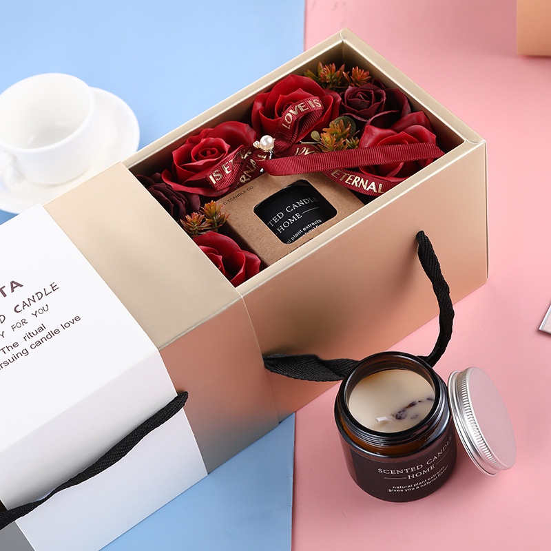 Hộp Quà Tặng Nến Thơm Hoa Sáp Cao Cấp Tặng Bạn Gái Ngày Lễ Tình Yêu - CT10