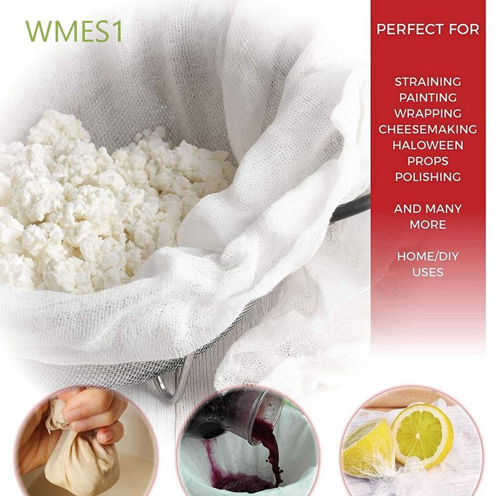 WMES1 Multifunctional Strainer Unbleached Cotton Cloth Milk Bag Gauze Filter Reusable For Cooking Nut Milk Bean Bread Antibacterial Natural Cheesecloth