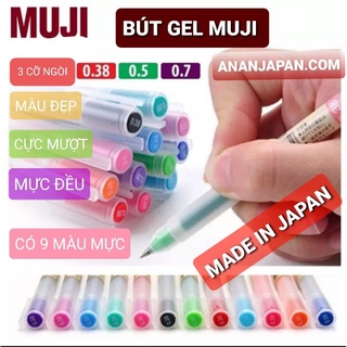Bút Bi Gel Muji ngòi 0.38/0.5/0.7 bản mới_ hàng nội địa Nhật.