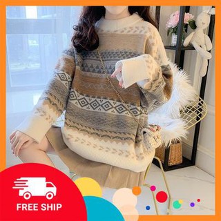 Áo len thổ cẩm siêu xinh chất len dày dặn siêu cute - hàng Quảng Châu - 016