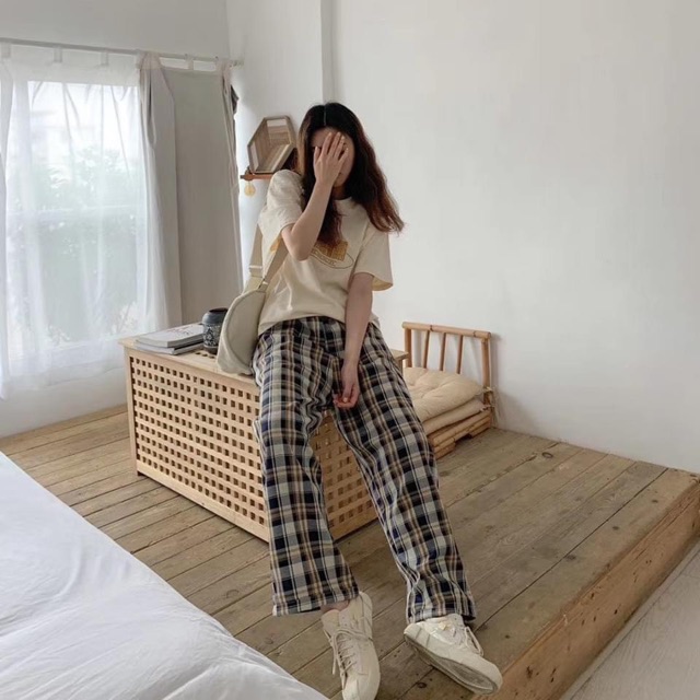 [Mã WASTMAY giảm 15% tối đa 30K đơn 150K] Quần kẻ ống xuông cạp chun 3 màu | BigBuy360 - bigbuy360.vn