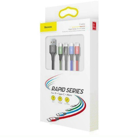Cáp sạc đa năng 4 in 1 baseus rapid series - dây sạc 4 đầu cho , samsung oppo huawei,...vv- HSHOP