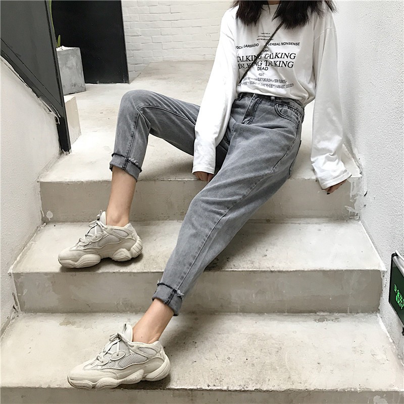 quần baggy xám khói ulzzang order quần jean xám dáng hàn quốc ẢNH THẬT CUỐI HÌNH | BigBuy360 - bigbuy360.vn