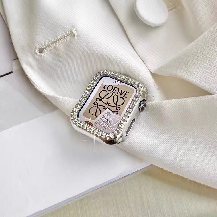 Ốp Bảo Vệ Mặt Đồng Hồ Đính Kim Cương Cho Apple Watch Series 7 6 SE 5 4 3 2 38MM 42MM 41mm 45mm 40MM 44MM