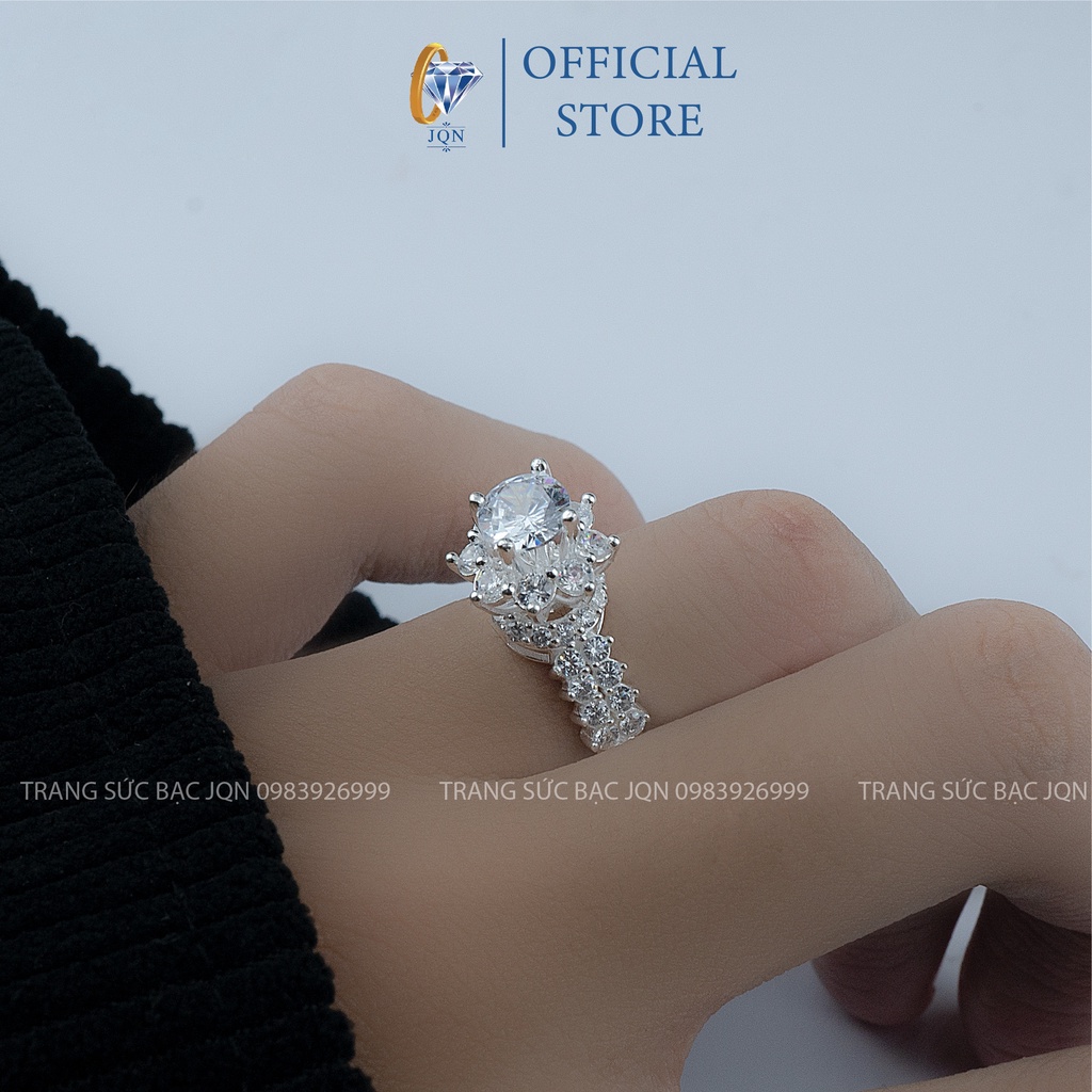 Nhẫn Bạc Nữ Đá Cao JQN N45 Mẫu Mới Cực Đẹp