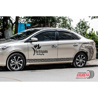 Tem dán sườn xe vios Trống Đồng