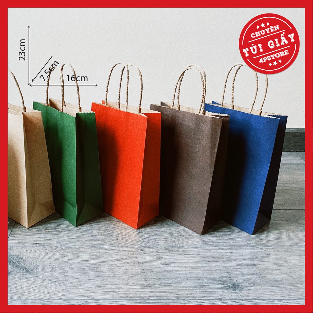 TÚI GIẤY KRAFT NÂU ĐẬM 16x23x7.5CM