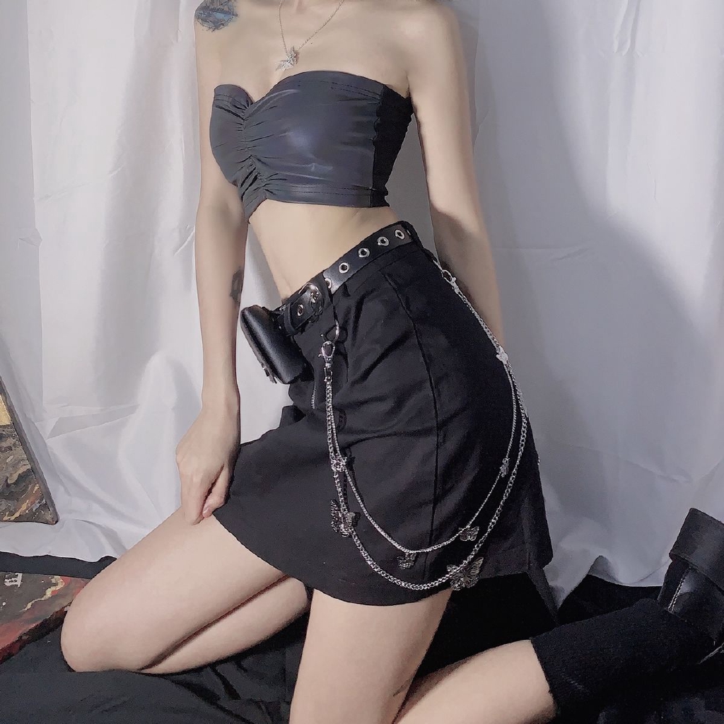 Dây Xích Hai Lớp Gắn Thắt Lưng Trang Trí Hình Bướm Phong Cách Harajuku 22291 Dành Cho Bạn Nam Và Nữ