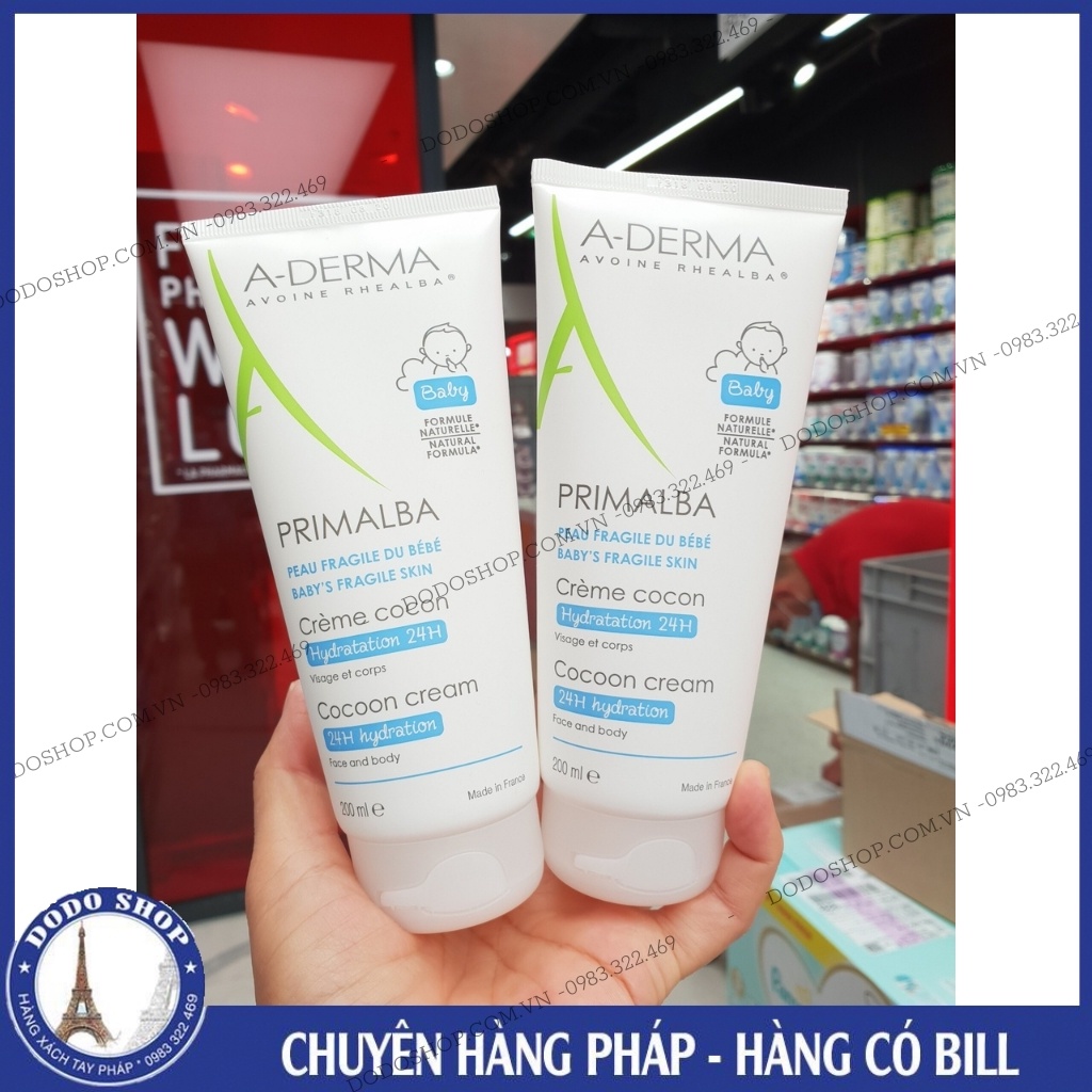 Kem dưỡng ẩm A-derma Primalba Cocoon dưỡng ẩm, chăm sóc da toàn diện cho bé, da nhạy cảm, Aderma primalba