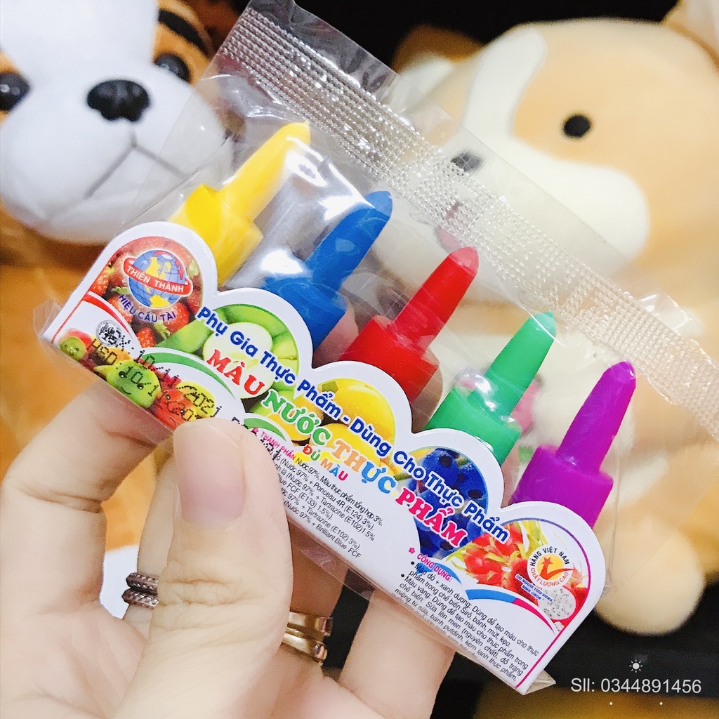 Combo 5 Màu Thực Phẩm - Màu Thực Phẩm Làm Bánh Và Làm Slime An Toàn