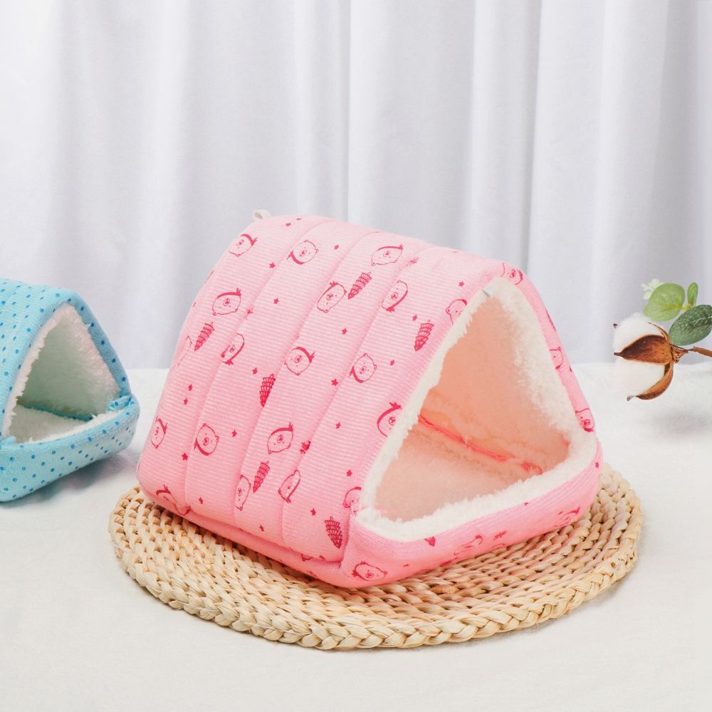 Nhà ngủ có thảm cotton mềm mại sưởi ấm thoải mái cho chuột hamster / chuột bọ / sóc và vật nuôi trong nhà