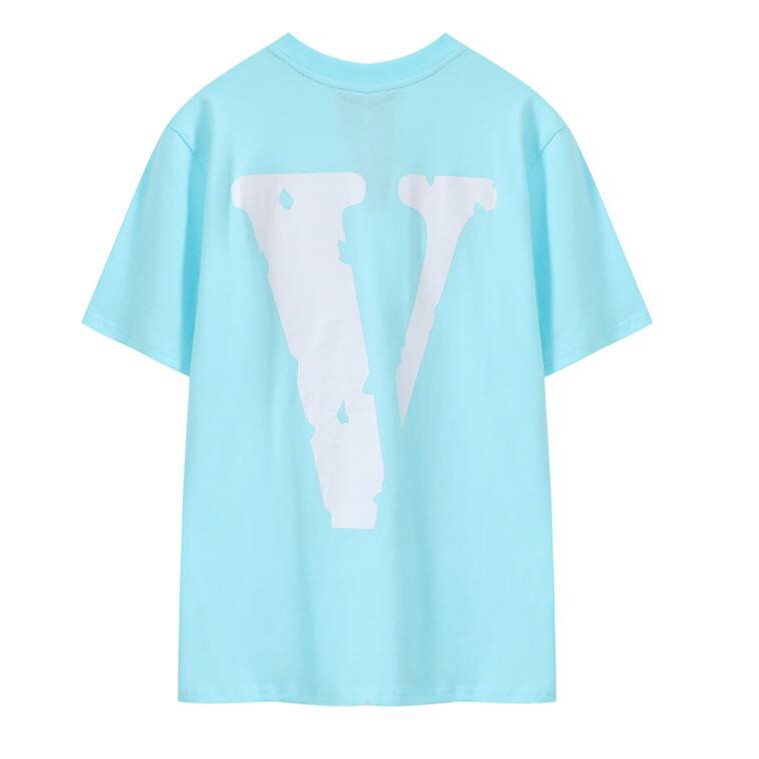 Áo thun cotton tay ngắn in chữ Vlone phong cách thời trang cho nam nữ