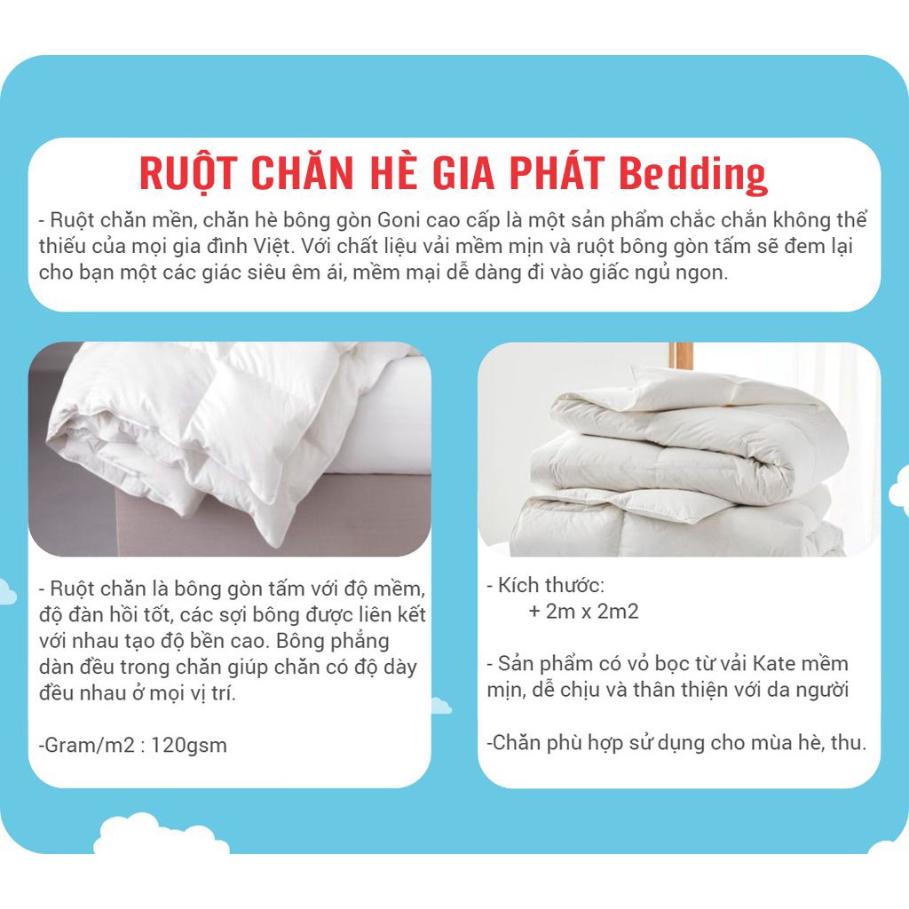RUỘT CHĂN/ RUỘT MỀN Bông cao cấp, siêu nhẹ, siêu ấm kích thước 2M X 2M2.