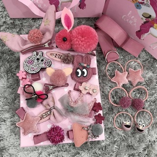 Set nơ 25 món cho bé gái kèm hộp