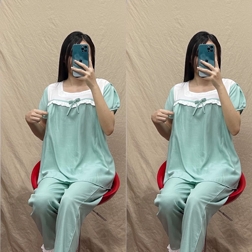 Bộ đồ bầu mặc nhà và sau sinh chất cotton