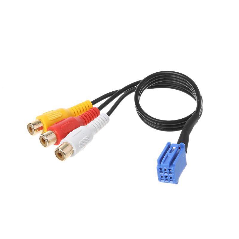 Cáp chuyển đổi 3RCA cho xe hơi Toyota DVD đầu 6Pin Blue AV Port 3040