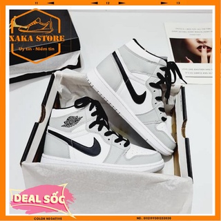 ✅giầy sneaker jordan 1⚡️ xám vạch đen cao cổ - xaka store.