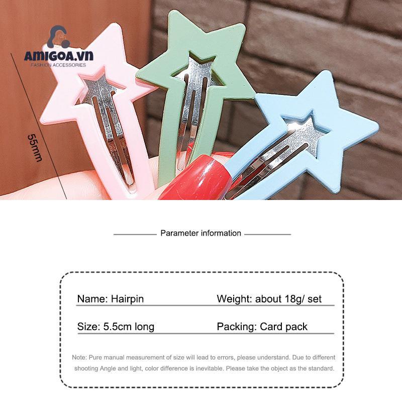 ✨✨Set 6 Kẹp Tóc Màu Sắc Kẹo Ngọt Cá Tính Dành Cho Nữ