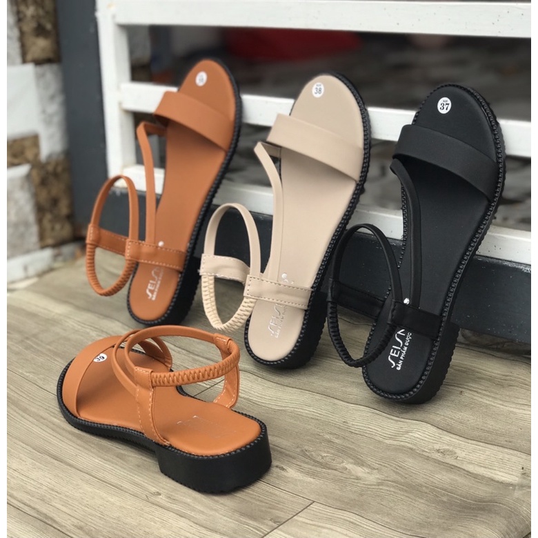 DÉP XĂNG ĐAN NỮ, SANDAL ĐẾ 3 PHÂN DA MỀM ĐI CHƠI ĐI HỌC