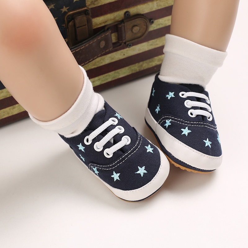 Giày Sneaker Da PU Đế Mềm In Hình Trái Tim / Ngôi Sao Cho Bé Sơ Sinh 0-18 Tháng Tuổi