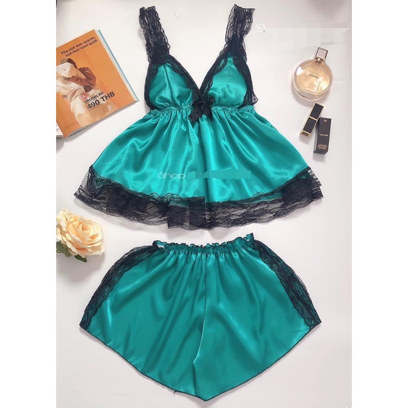 [Mã FASHION10KP giảm 10K đơn 50K] (Hình thật) Set Đồ Ngủ Phi Lụa Vải Mềm Chuẩn Loại 1 CÓ MÚT NÂNG NGỰC CỰC SEXY | BigBuy360 - bigbuy360.vn