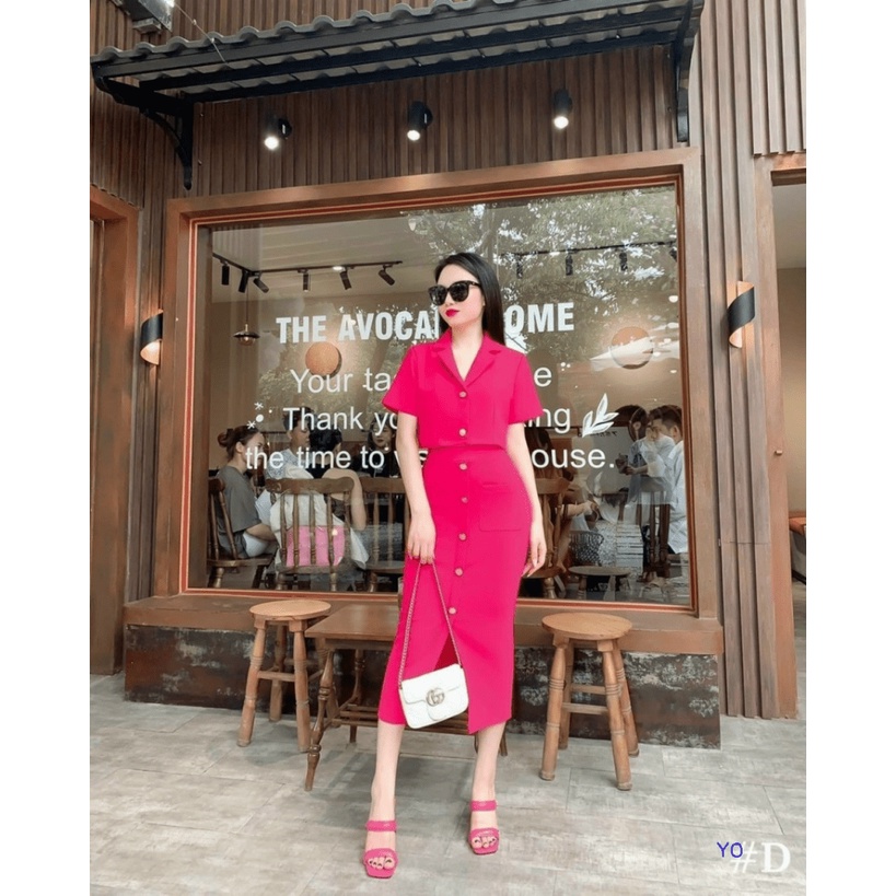 [ STYLE NỮ DOANH NHÂN ] SET COTTON LẠNH ( ÁO TOP &amp; VÁY TÀ XÉN ), MẶC SIÊU SANG TRỌNG/ THỜI TRANG/ QUÝ PHÁI, NHIỀU SIZE L