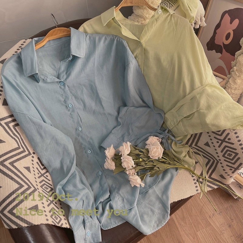 Sơ Mi Buộc Nơ màu pastel siêu ưng