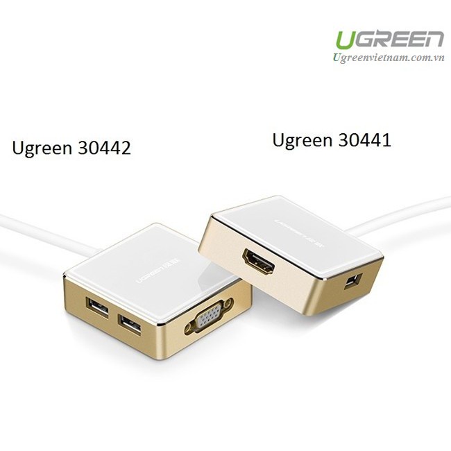 Cáp USB type C to VGA + Hub USB 2.0 &amp; 3.0 hỗ trợ sạc Macbook chính hãng Ugreen 30442