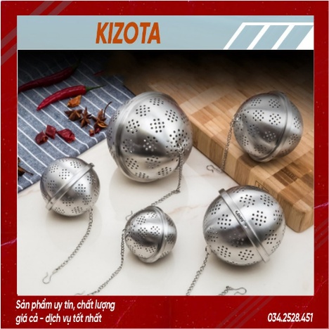 Lọc inox hình tròn cao cấp, có dây treo, nhiều kích thước, quả lọc-LINOX05
