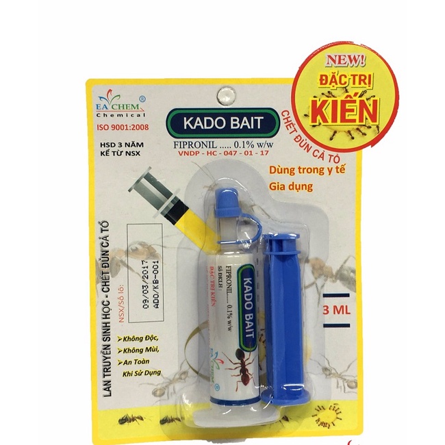 Gel KADO bait 3ml diệt kiến tận ổ trong nhà an toàn sử dụng