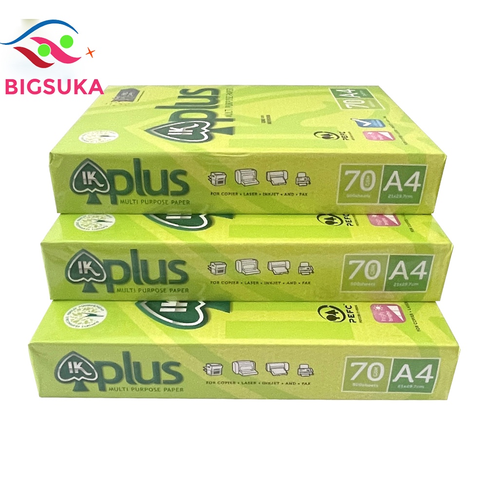 Giấy A4 IK Plus 80gsm 500 tờ [Thùng 5gram] xuất xứ Indonesia BIGSUKA