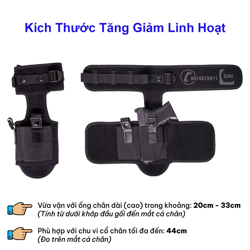 Dây đeo súng ngắn cổ chân. Bao đựng súng mắt cá chân kín đáo - mẫu BC1