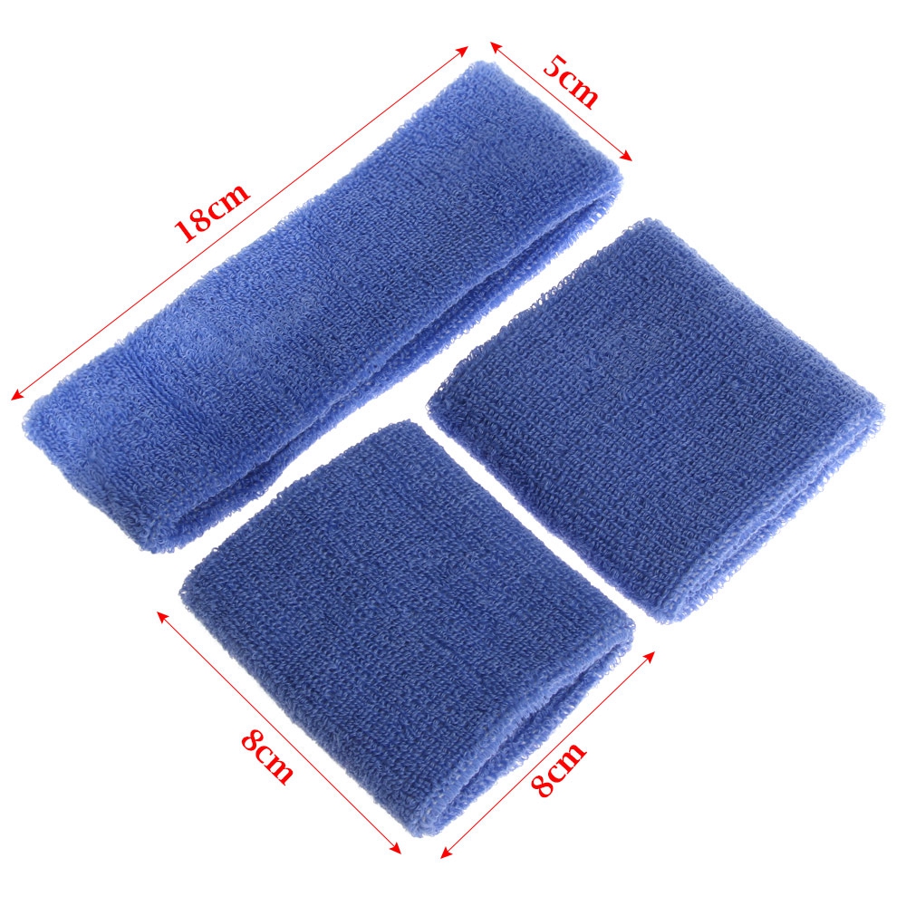 Bộ 3 Băng Đô Cotton Đeo Đầu Thấm Mồ Hôi Dùng Khi Chơi Thể Thao Bóng Rổ/Tập Gym