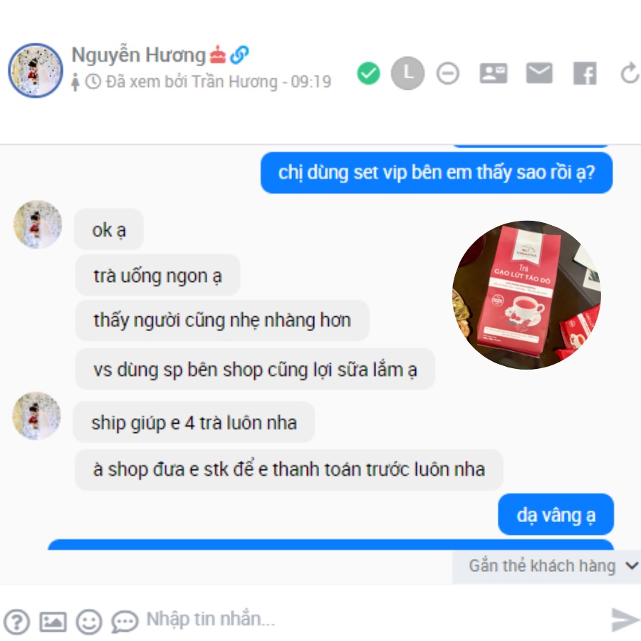 Combo 2 Trà Gạo Lứt Táo Đỏ Ăn Kiêng Giảm Cân Vinatha - 20 gói nhỏ 60gr