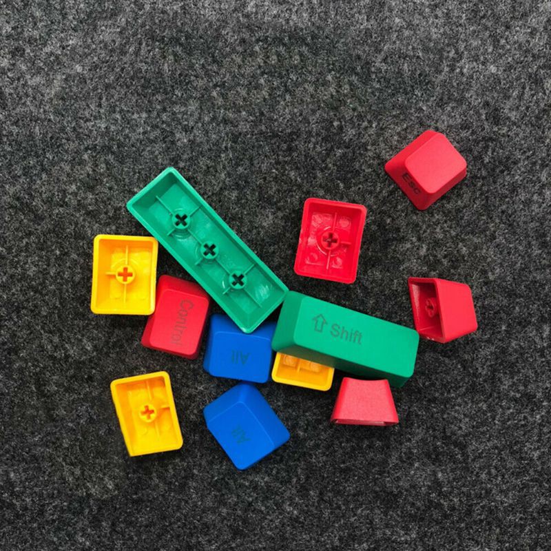 10pcs Replacement Mechanical Keyboard OEM Profile Keycap Set RGBY Color Durable