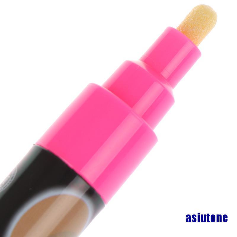 (asiutone)Colorful Dual Nib Liquid Chalk Highlighter Fluorescent Neon Marker Pen Pencil