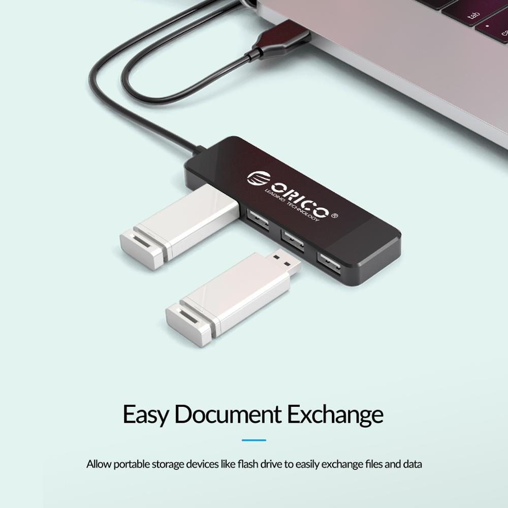 Hub Chia Cổng USB 2.0 4 Cổng ORICO Mini Tốc Độ Cao Cho PC Mac/Windows OTG HUB