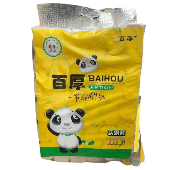 36 CUỘN GIẤY GẤU TRÚC/ 36 CUỘN GIẤY VỆ SINH BAIHOU KHÔNG LÕI