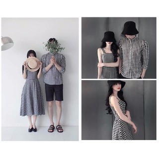 Đồ đôi nam nữ, set váy áo đôi thiết kế phong hàn quốc