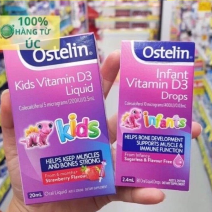 Ostelin D3 Kid Liquid 20ml/Infant Drops 2.4ml chính hãng