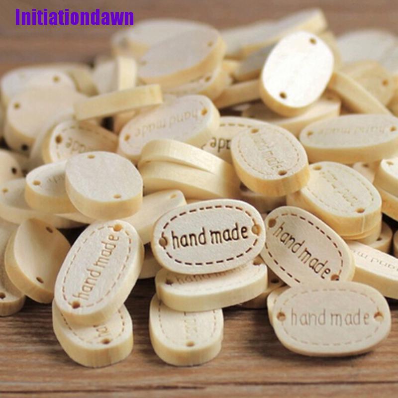 Set 20 Nút Gỗ 2 Lỗ Hình Chữ Handmade Dùng Để Trang Trí Sổ Tay