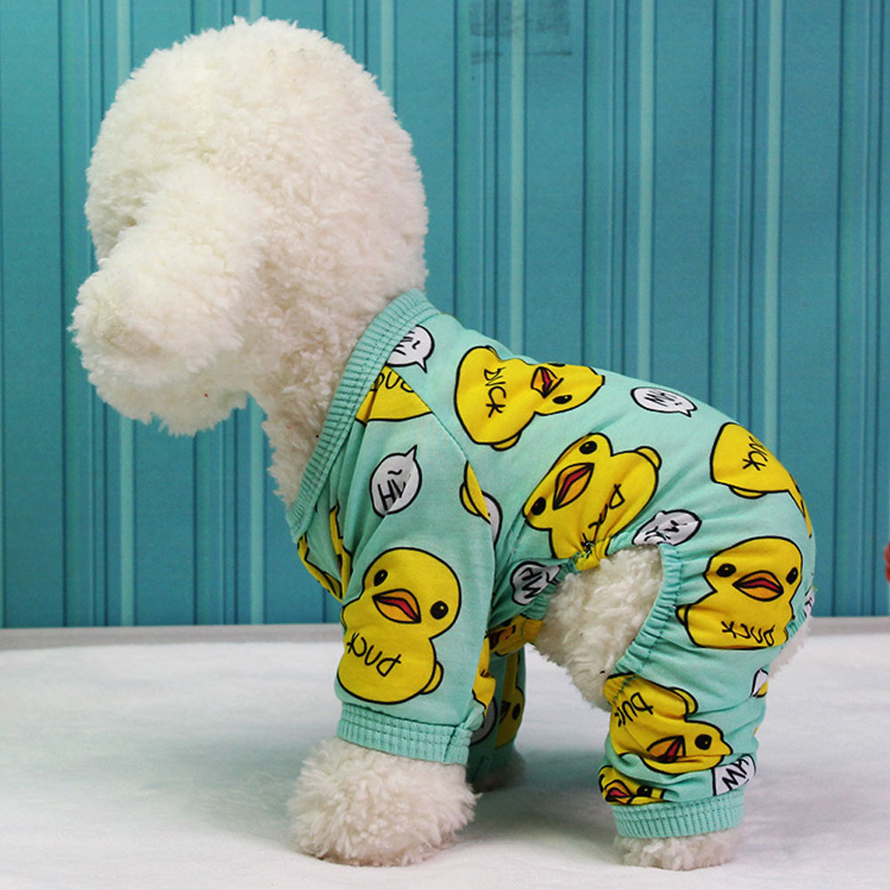 🐶SD New Lovely Dog Yellow Duck in Pyjama Quần áo ấm Chihuahua Pet Puppy Quần áo cho Dog Jumpsuit