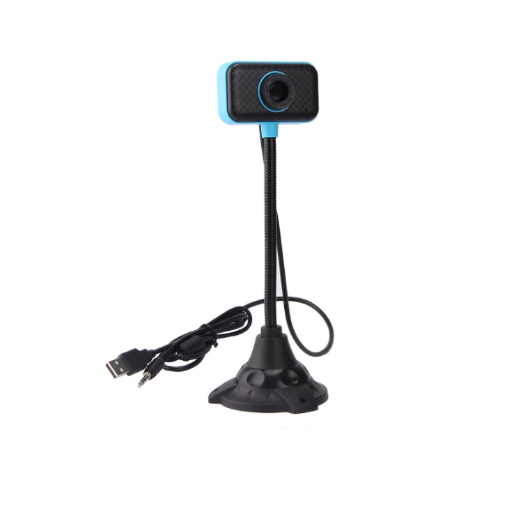webcam máy tính chân cao xanh, đen có đèn flash