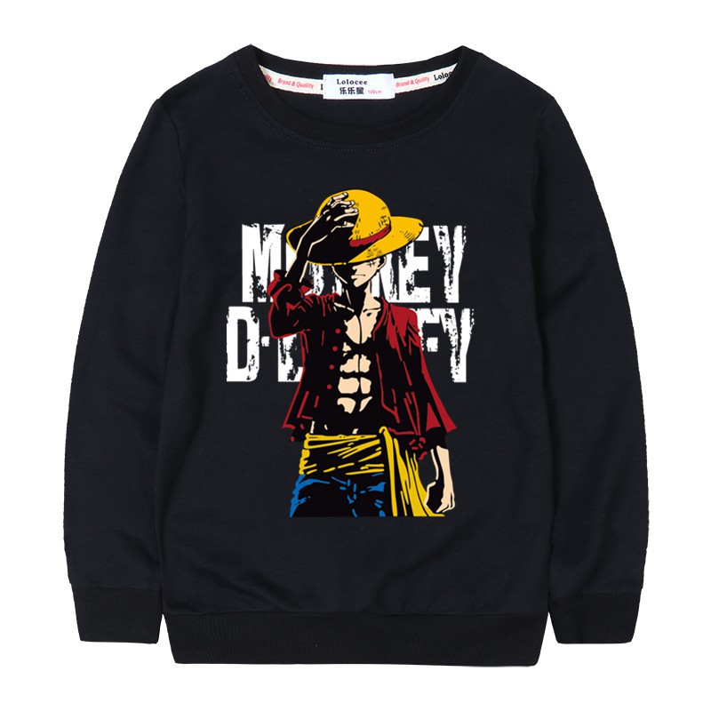 Áo Hoodie Cổ Tròn In Hình Nhân Vật luffy Trong One Piece Phong Cách Nhật Bản