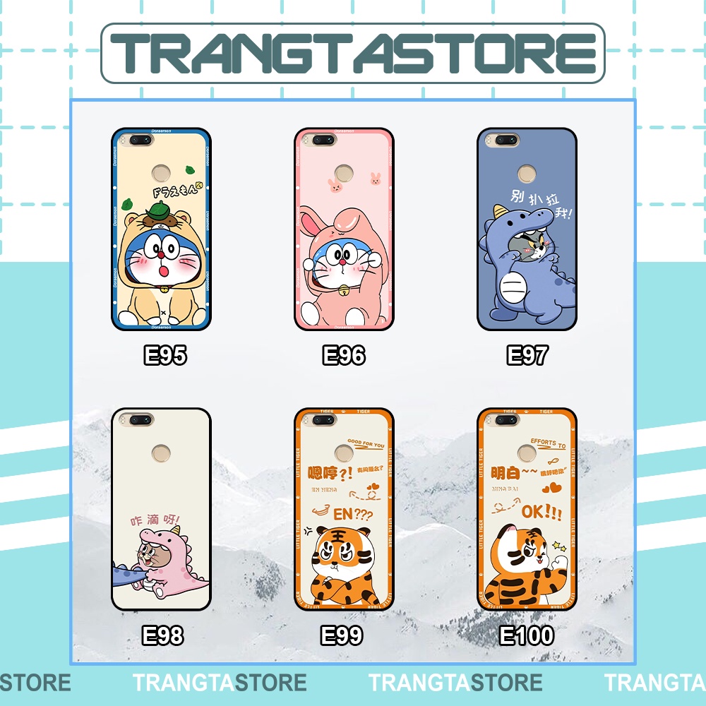 Ốp Xiaomi Mi A1 / Mi 5x in hình cặp đôi doremon, hổ, khủng long dễ thương