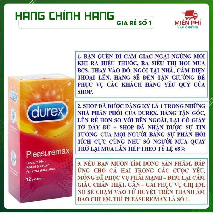 [MỎNG HƠN – NHIỀU GAI HƠN] Bao cao su Durex Pleasuremax có Gai và mỏng hơn